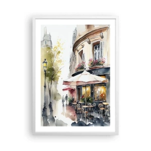 Poster in einem weißen Rahmen - Pariser Morgen - 50x70 cm