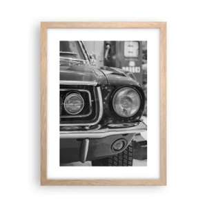 Poster in einem Rahmen aus heller Eiche - Wilder Ritt - 30x40 cm