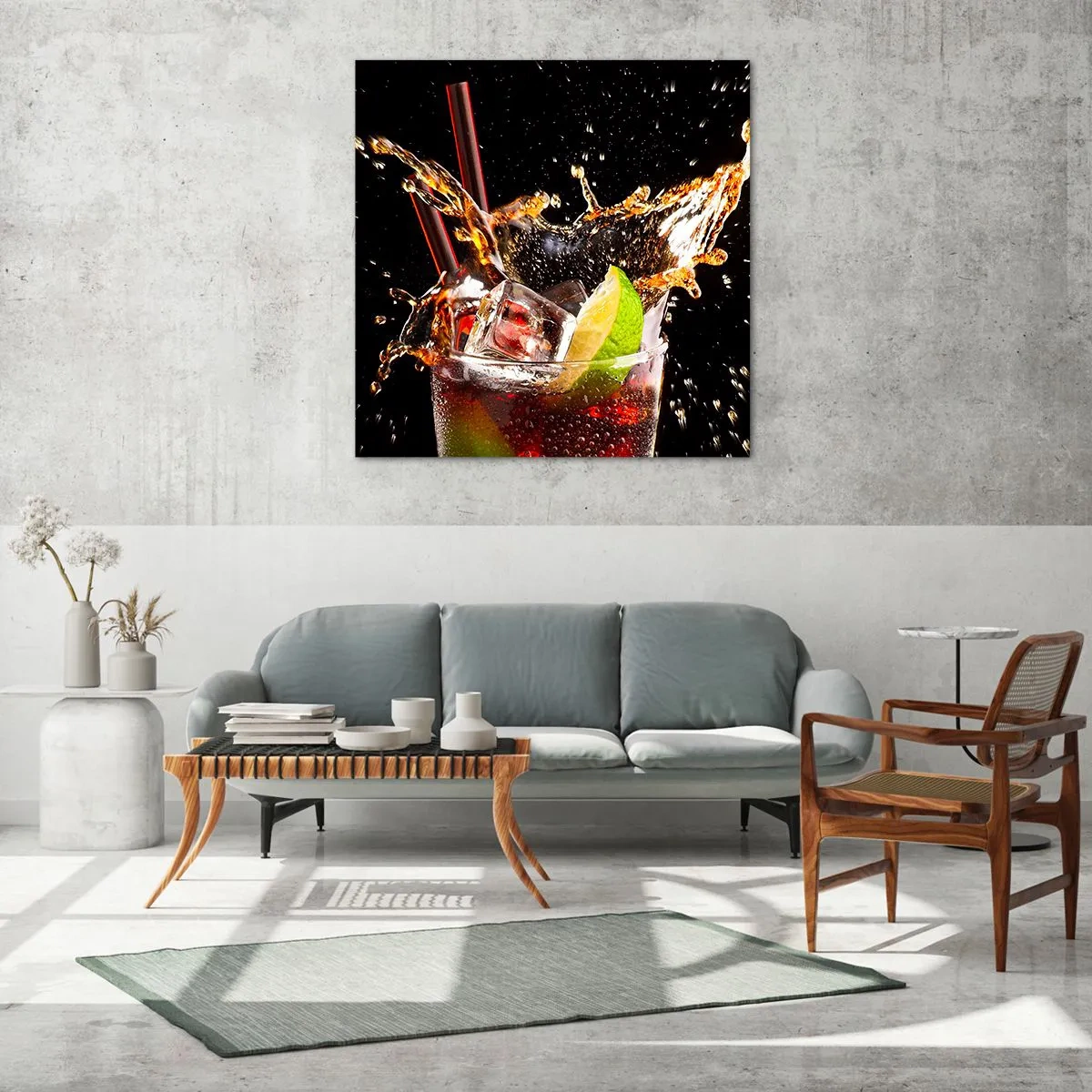 Glasbild - Bild auf glas - Freude und Energie der Farben - 60x60 cm