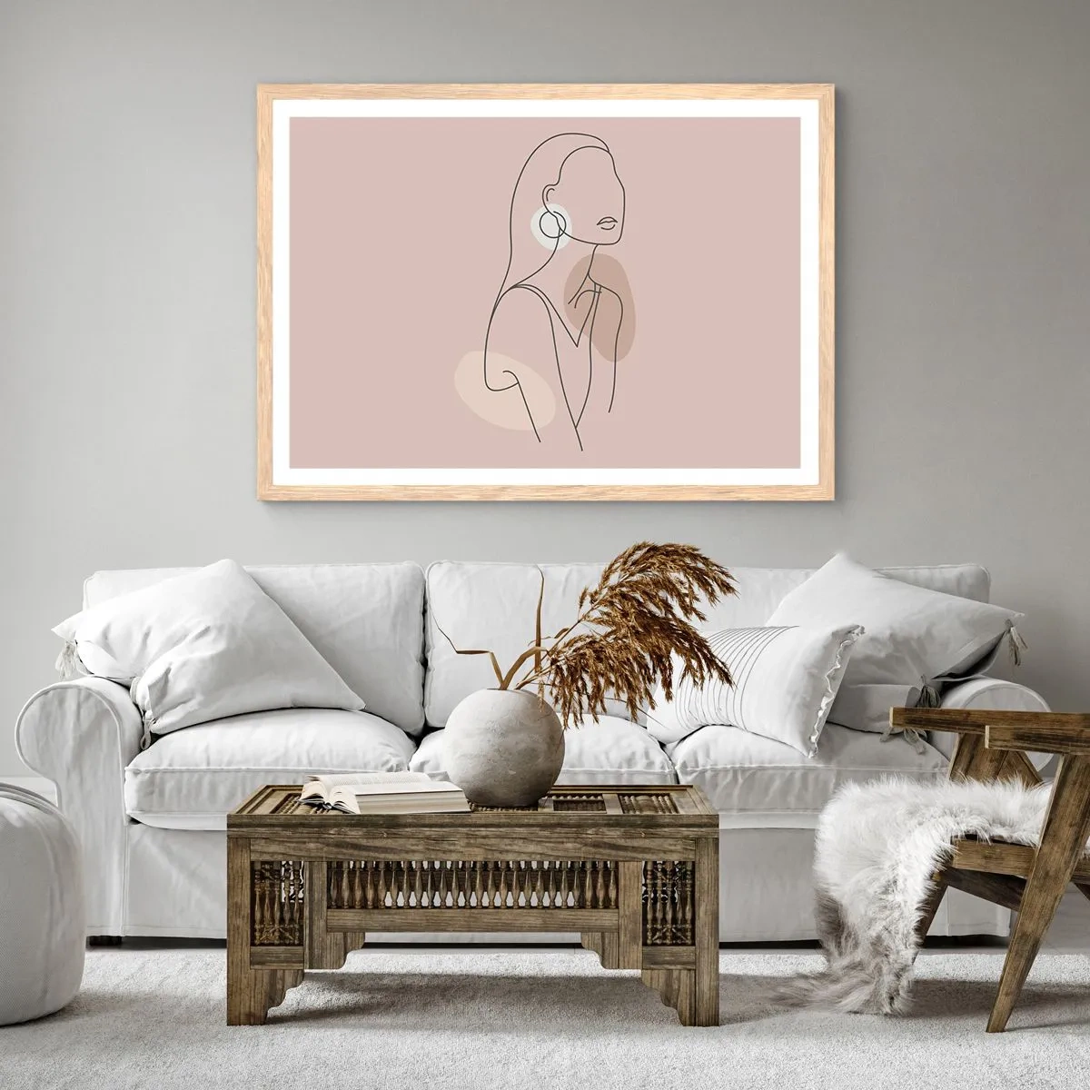 Poster in einem Rahmen aus heller Eiche - Mädchenhafte Ikone - 70x50 cm