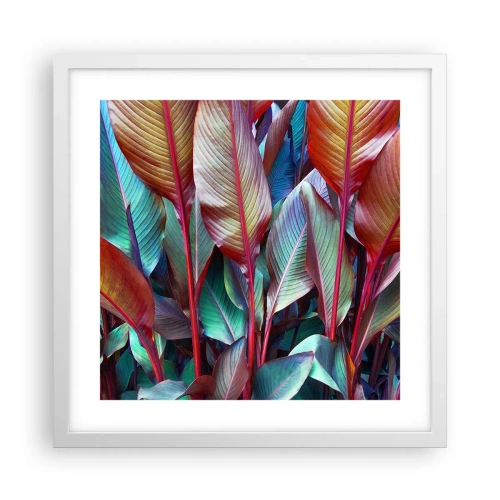 Poster in einem weißen Rahmen - Buntes Dickicht - 40x40 cm