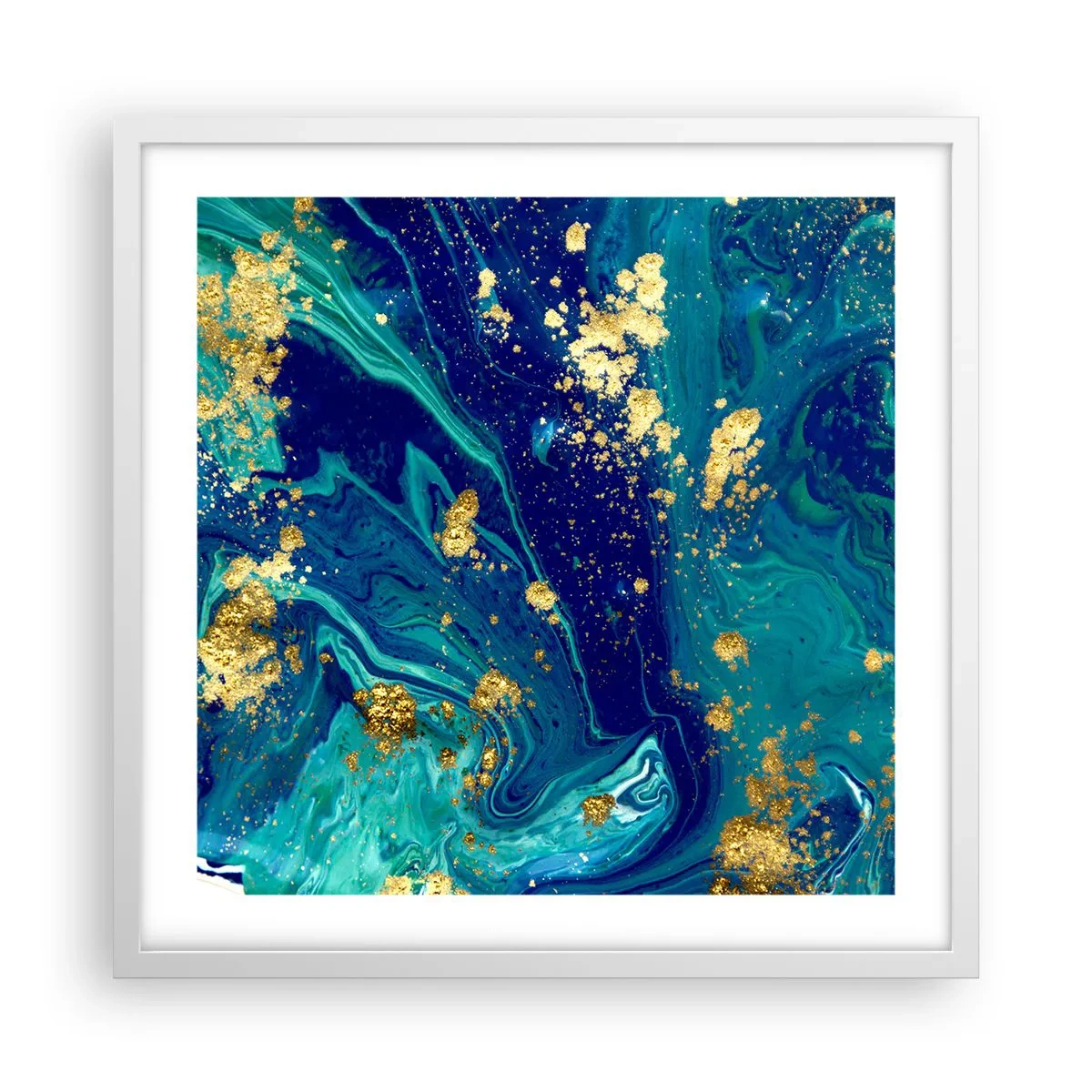 Poster in einem weißen Rahmen - Die Blütenblätter der Sonne - 50x50 cm