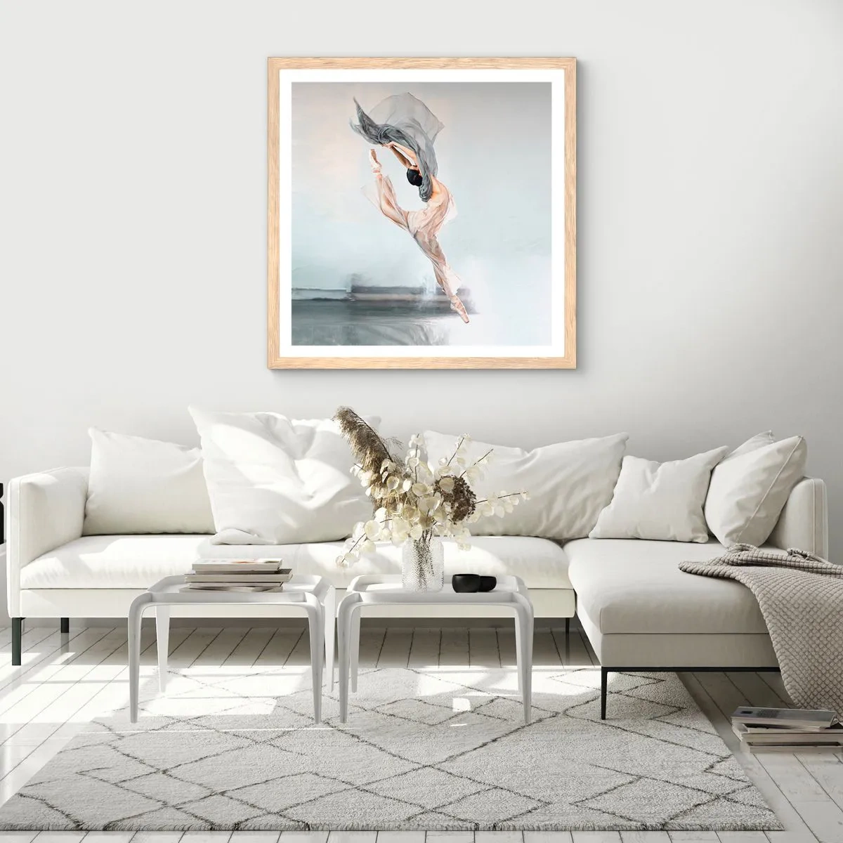 Poster in einem Rahmen aus heller Eiche - Im Tanzrausch - 40x40 cm