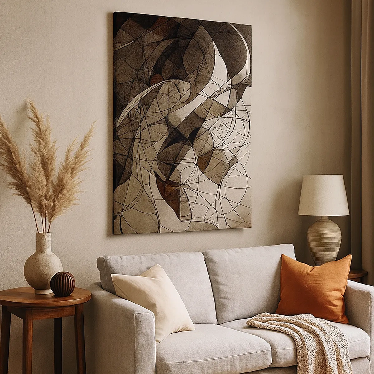 Bild auf Leinwand - Leinwandbild - Abstraktes Muster in Braun- und Erdtönen - 50x70cm - Zirkulation von Erdfarben - Moderne Wanddekoration für Wohnzimmer und Schlafzimmer ARTTOR