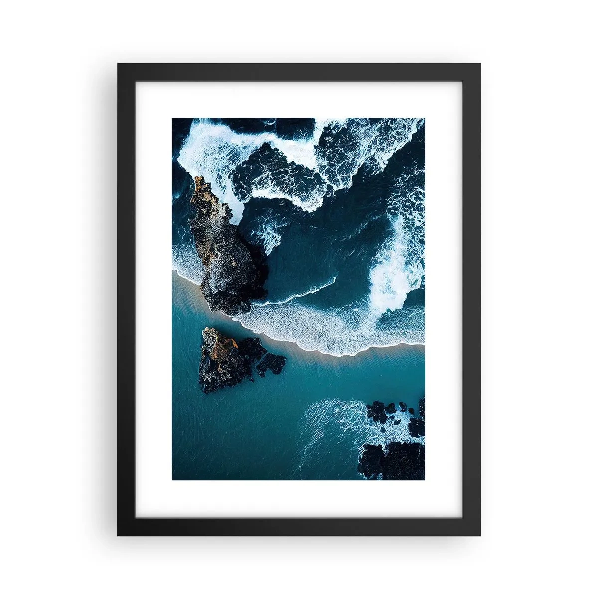 Poster in einem schwarzem Rahmen - In Wellen gehüllt - 30x40 cm