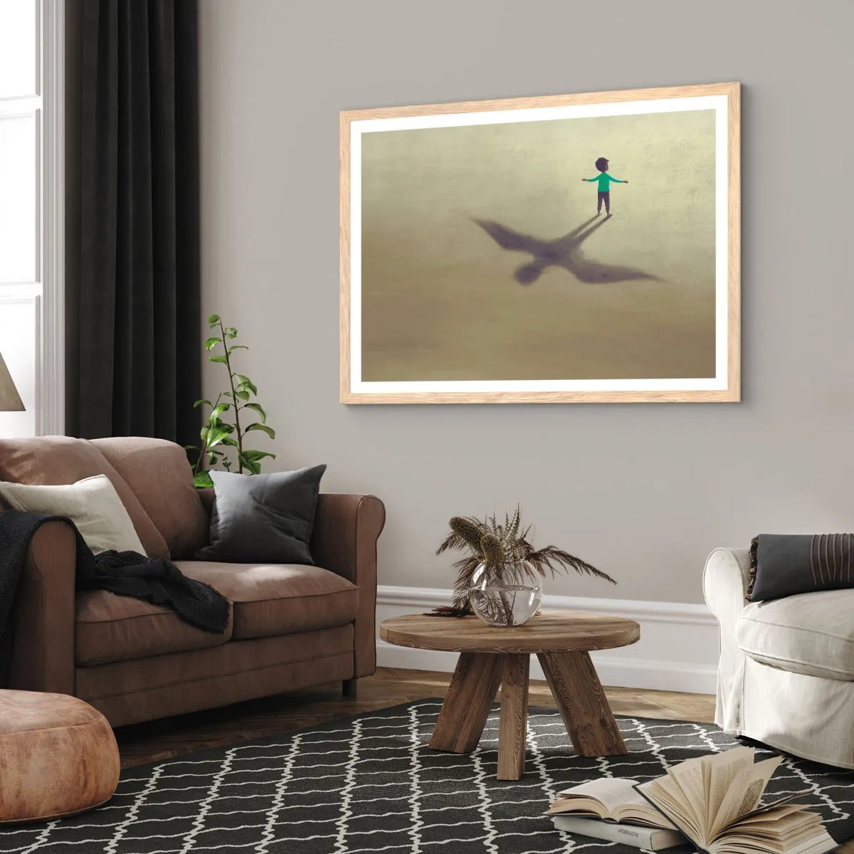 Poster in einem Rahmen aus heller Eiche - Der Held der Zukunft - 91x61 cm