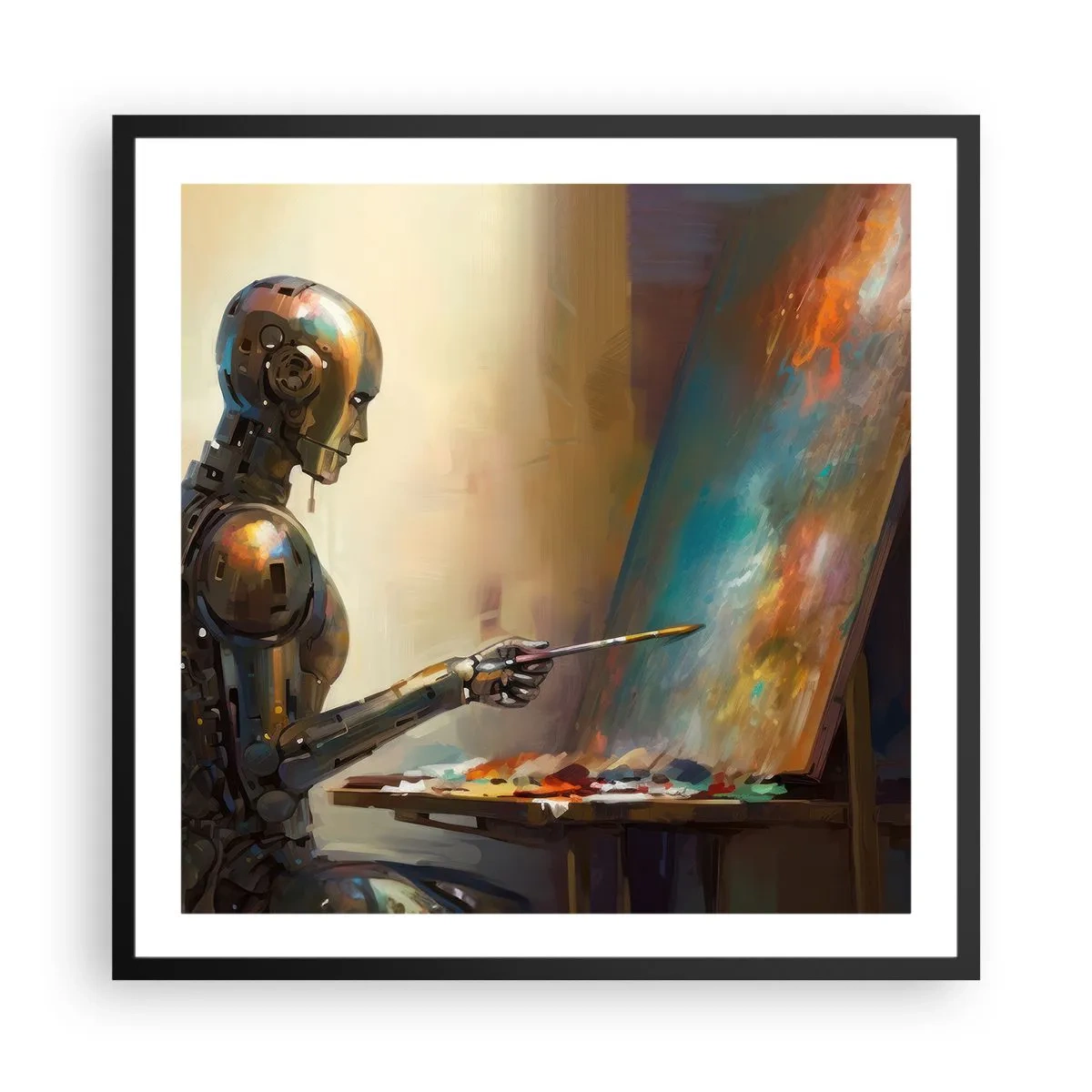 Poster in einem schwarzem Rahmen - Die Kunst der Zukunft - 60x60 cm