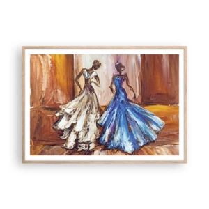 Poster in einem Rahmen aus heller Eiche - Ein dankbares Duo - 100x70 cm