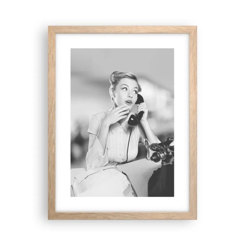 Poster in einem Rahmen aus heller Eiche - Hallo, wir sind in den 1950er Jahren. - 30x40 cm