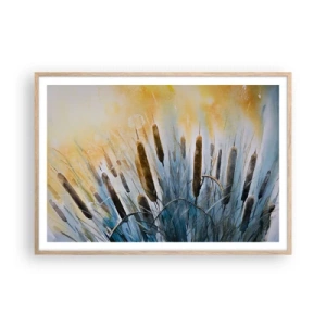 Poster in einem Rahmen aus heller Eiche - Die Kälte des Wassers, die Hitze der Sonne - 100x70 cm