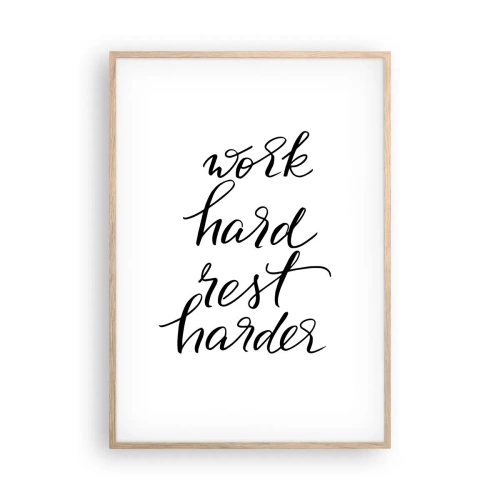 Poster in einem Rahmen aus heller Eiche - Lebensbalance - 70x100 cm