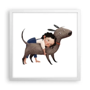 Poster in einem weißen Rahmen - Beste Freunde - 40x40 cm