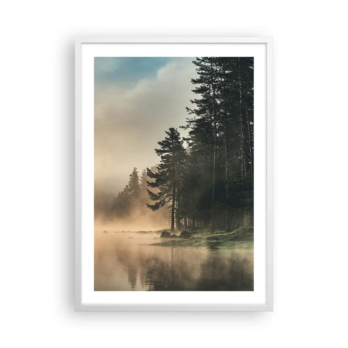 Poster in einem weißen Rahmen - Die Geburt des Tages - 50x70 cm