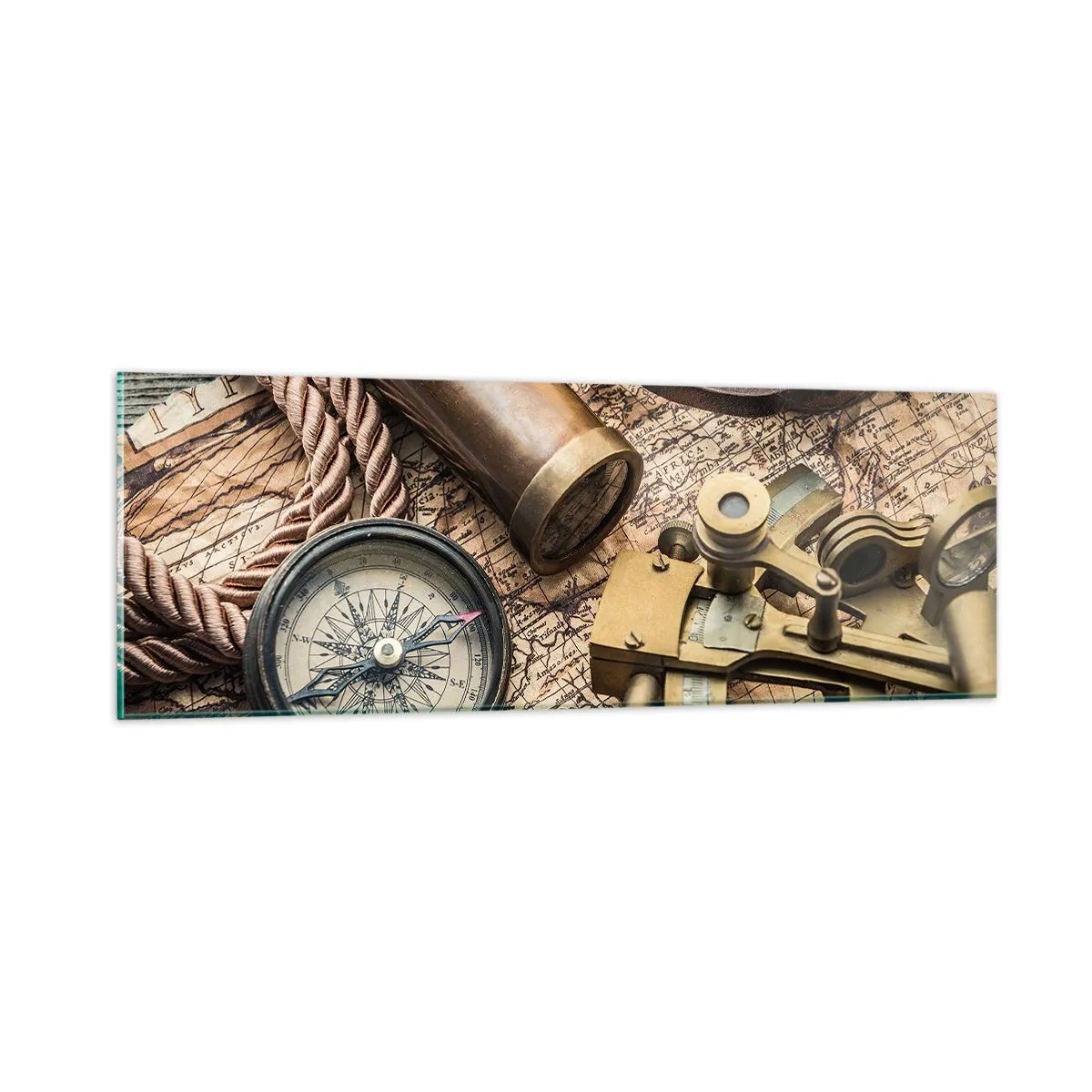 Glasbild - Bild auf glas - Setze Sie einen Kurs - 90x30 cm