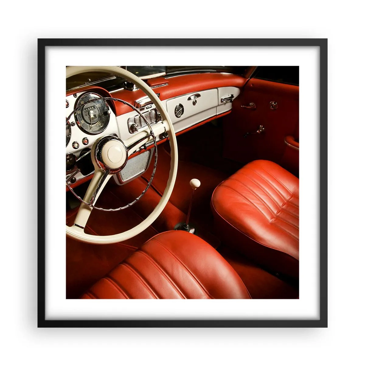 Poster in einem schwarzem Rahmen - Luxus im Vintagestil - 50x50 cm