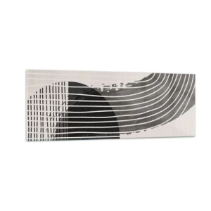 Glasbild - Bild auf glas - Abstraktes Muster mit Linien und geometrischen Formen - 140x50cm - Hin und zurück - Moderne Wanddekoration für Wohnzimmer und Schlafzimmer ARTTOR