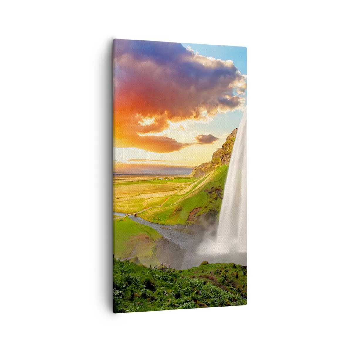 Bild auf Leinwand - Leinwandbild - Die Fülle des isländischen Sommers - 55x100 cm
