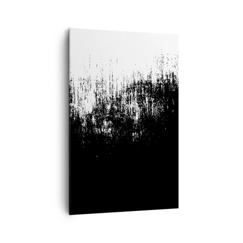 Bild auf Leinwand - Leinwandbild - Minimalistische Abstraktion in Schwarzweiß - 80x120cm - Und der Gewinner ist ... - Moderne Wanddekoration für Wohnzimmer und Schlafzimmer ARTTOR