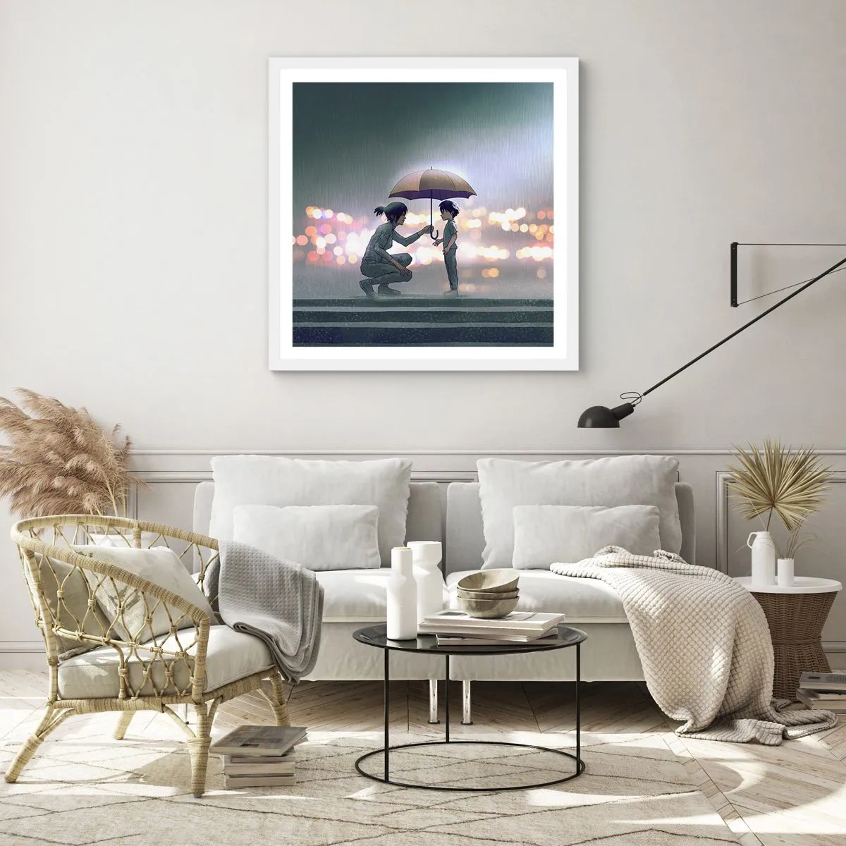 Poster in einem weißen Rahmen - Und jetzt ist alles in Ordnung - 40x40 cm