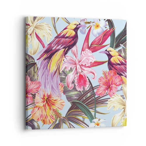 Bild auf Leinwand - Leinwandbild - Blütenblätter und Federn - 30x30 cm