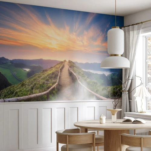 Selbstklebende Fototapete Deluxe Sticker - Nah am Himmel - Berglandschaft, Natur, Sonnenuntergang - 100x70 cm