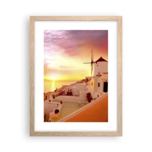 Poster in einem Rahmen aus heller Eiche - In Weiß und Gold schmelzen - 30x40 cm