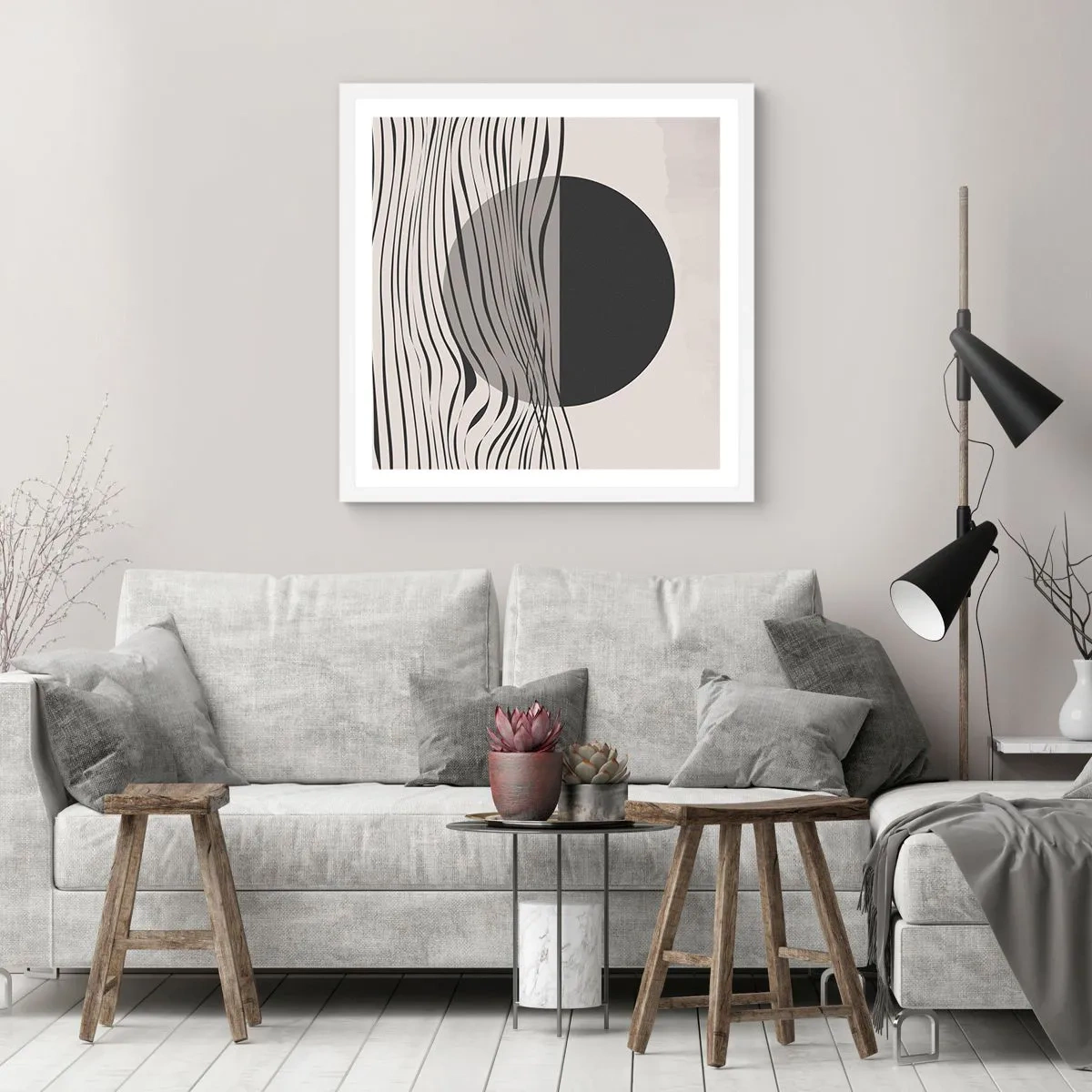 Poster in einem weißen Rahmen - Halbe Komposition - 60x60 cm