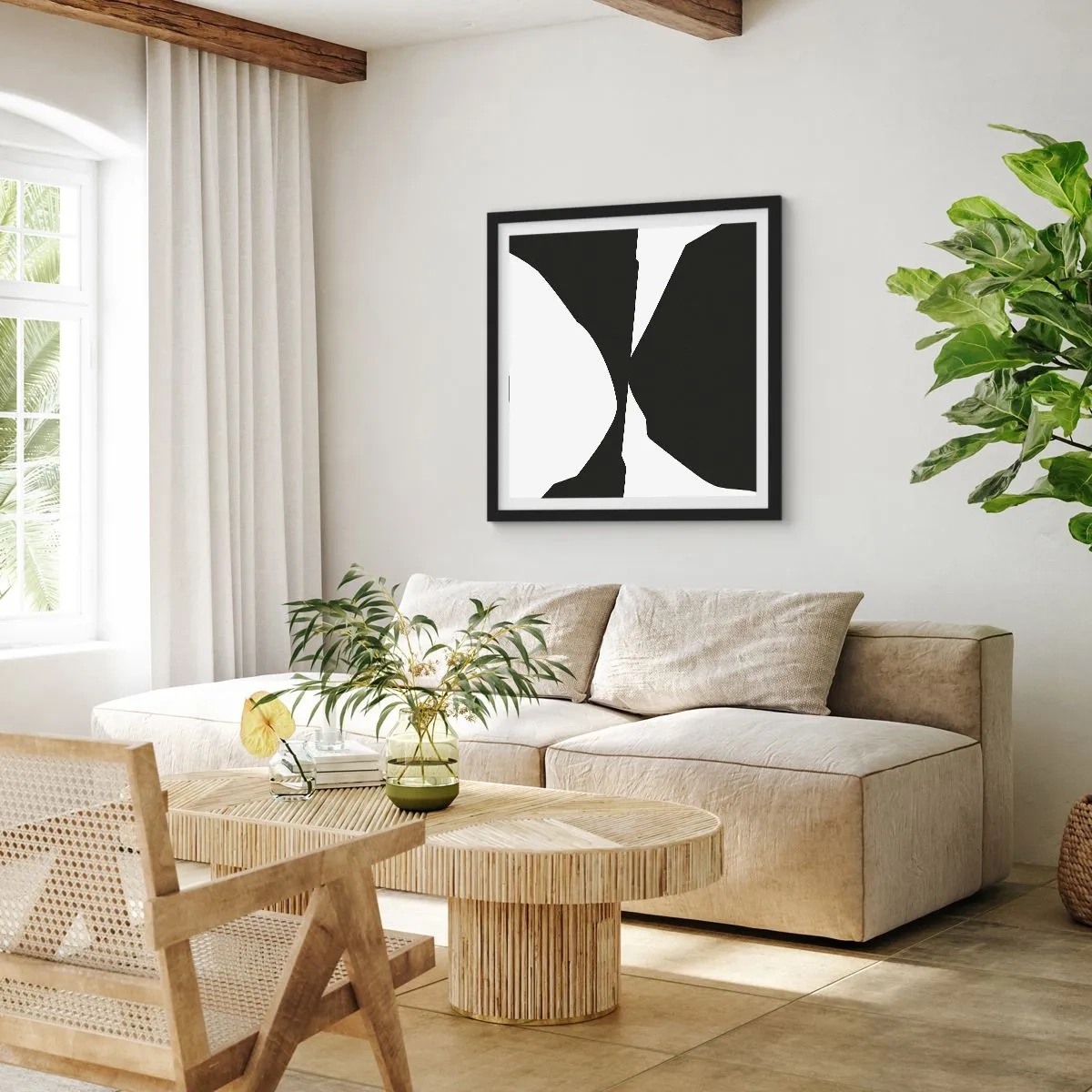 Poster in einem schwarzem Rahmen - Positiv negativ - 30x30 cm