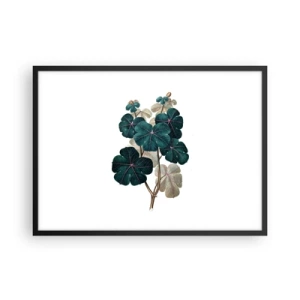 Poster in einem schwarzem Rahmen - Botanische Illustration mit Blättern in Grün- und Beigetönen - 70x50cm - Aus dem alten Herbarium - Moderne Wanddekoration für Wohnzimmer und Schlafzimmer ARTTOR