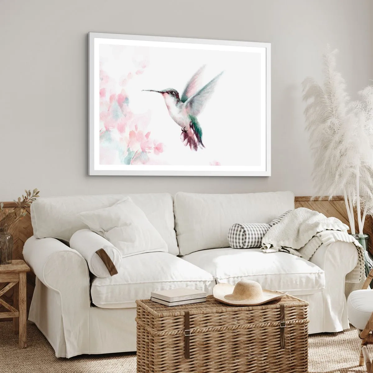 Poster in einem weißen Rahmen - Im Flattern gehalten - 40x30 cm