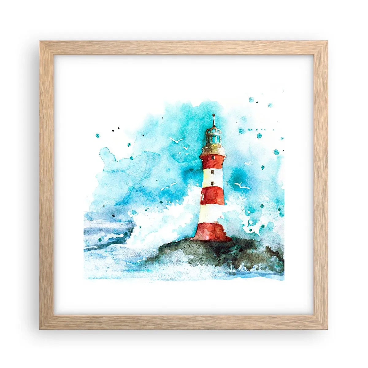 Poster in einem Rahmen aus heller Eiche - Einheit der Elemente - 30x30 cm