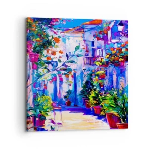 Bild auf Leinwand - Leinwandbild - Impresja - eine italienische Straße - 70x70 cm