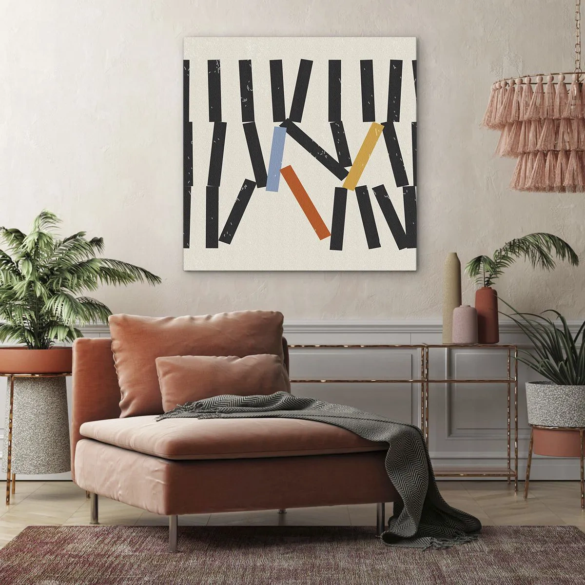 Bild auf Leinwand - Leinwandbild - Domino – Komposition - 30x30 cm