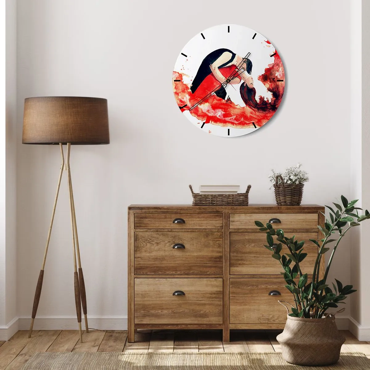 Wanduhr - Glasuhr - Tango - eine sinnliche Welle - 40x40 cm