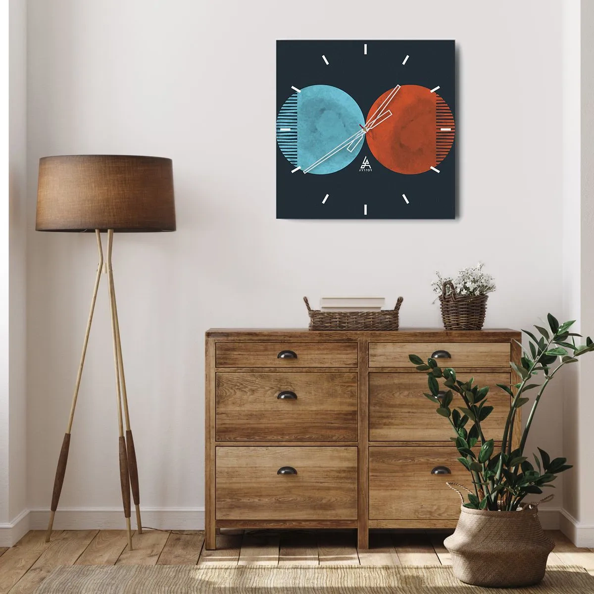 Wanduhr - Glasuhr - Nur Geometrie? - 30x30 cm