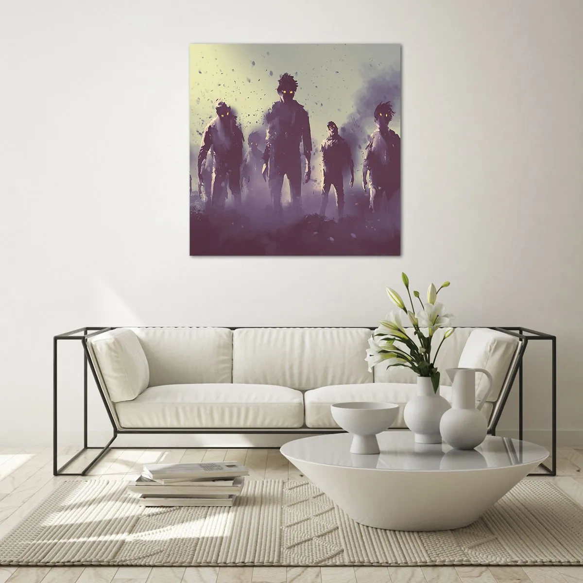 Glasbild - Bild auf glas - Vorsichtig sein! Sie kommen - 40x40 cm