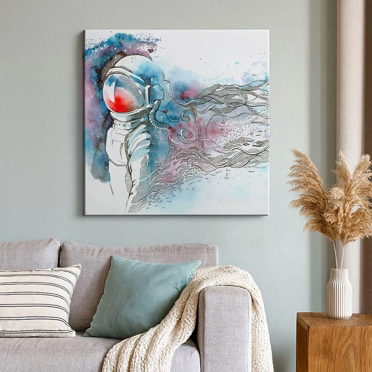 Bild auf Leinwand - Leinwandbild - Allein mit Platz - 30x30 cm