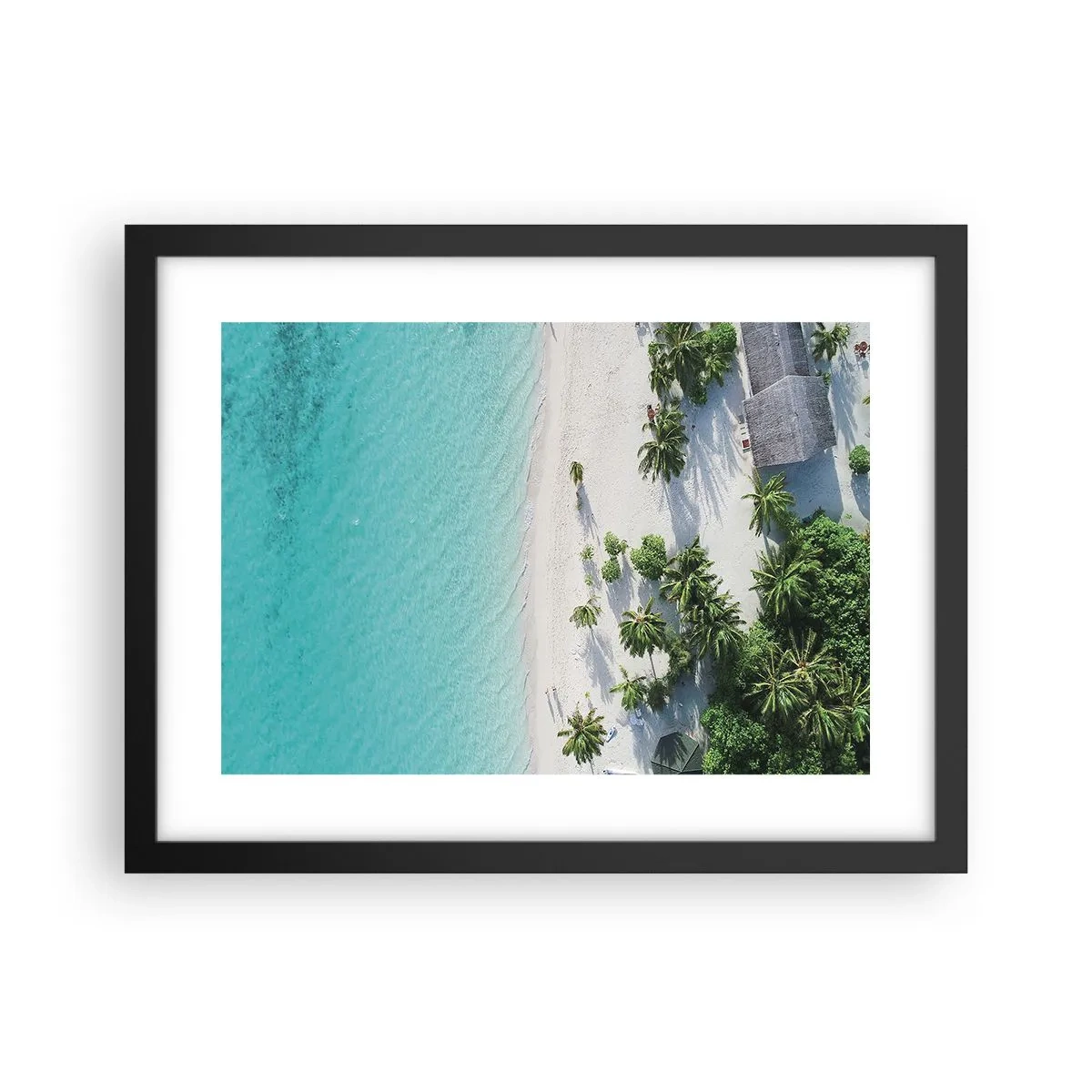 Poster in einem schwarzem Rahmen - Urlaub im Paradies - 40x30 cm
