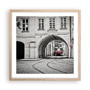 Poster in einem Rahmen aus heller Eiche - Durch das Stadtlabyrinth - 50x50 cm