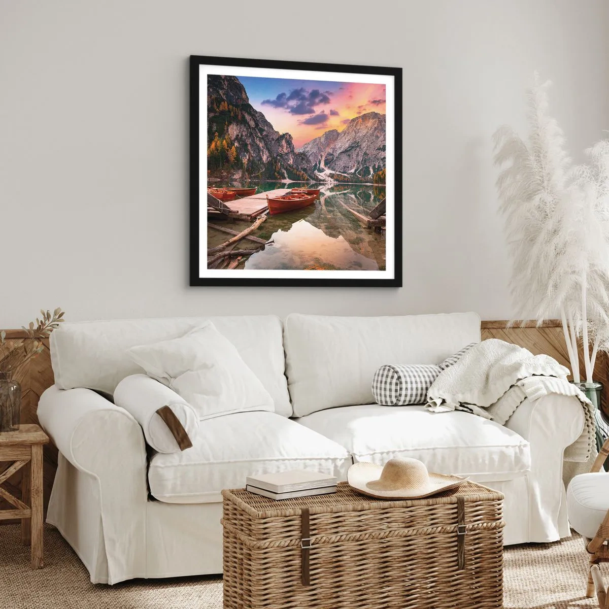 Poster in einem schwarzem Rahmen - Versprechen des Tages - 50x50 cm