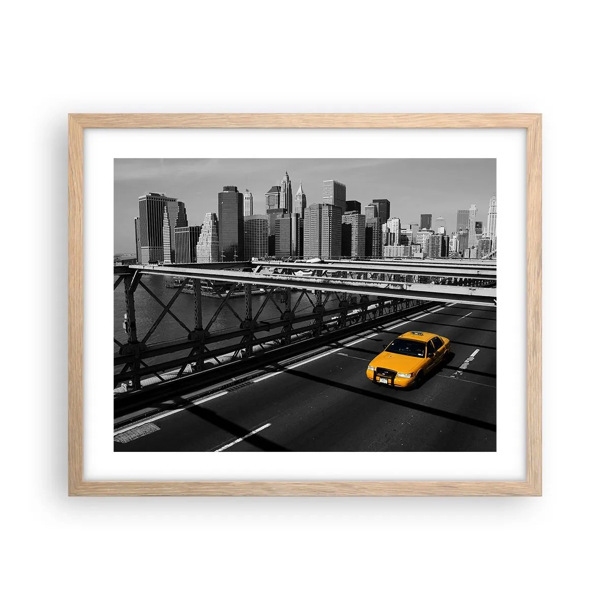 Poster in einem Rahmen aus heller Eiche - Die Farbe einer Großstadt - 50x40 cm