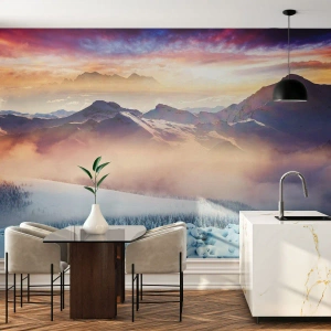 Fototapete Premium Canvas - Die Kraft und Reinheit der Natur - Landschaft, Berge, Winter - 300x210 cm