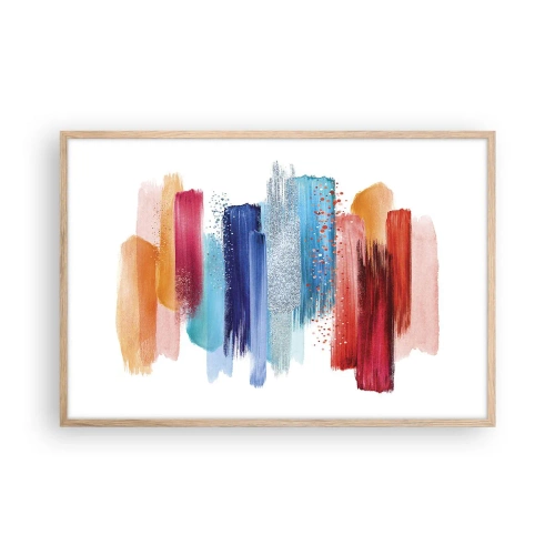 Poster in einem Rahmen aus heller Eiche - Auf und ab - 91x61 cm