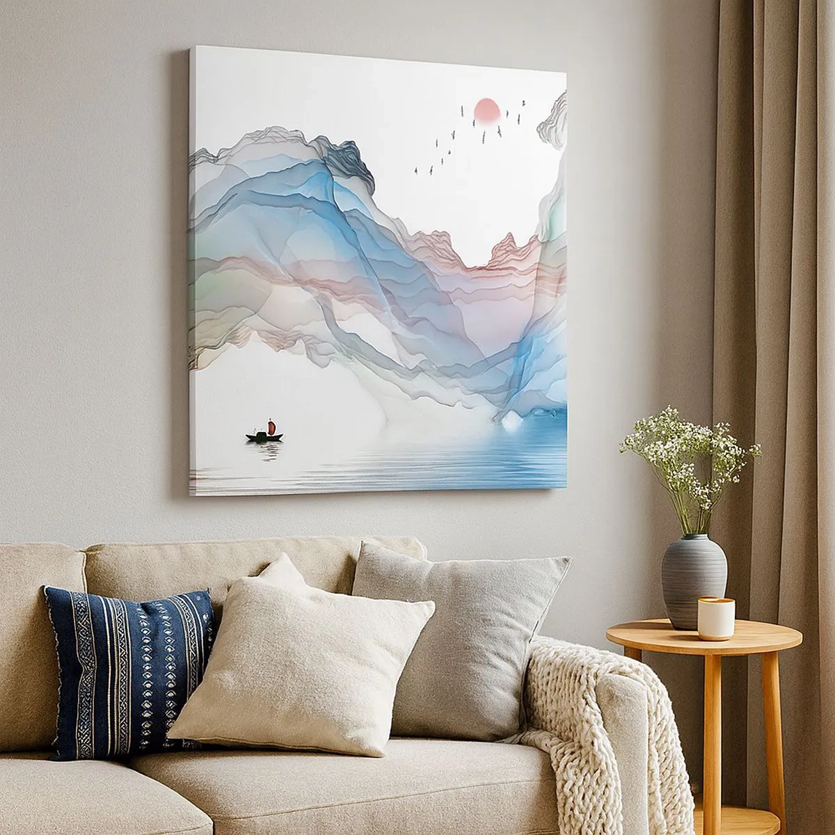 Bild auf Leinwand - Leinwandbild - Zu den Kristallbergen - 30x30 cm