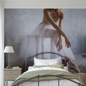 Fototapete Premium Canvas - Bevor die Rampe leuchtet - Ballerina, Ballett, Tanzen - 250x175 cm