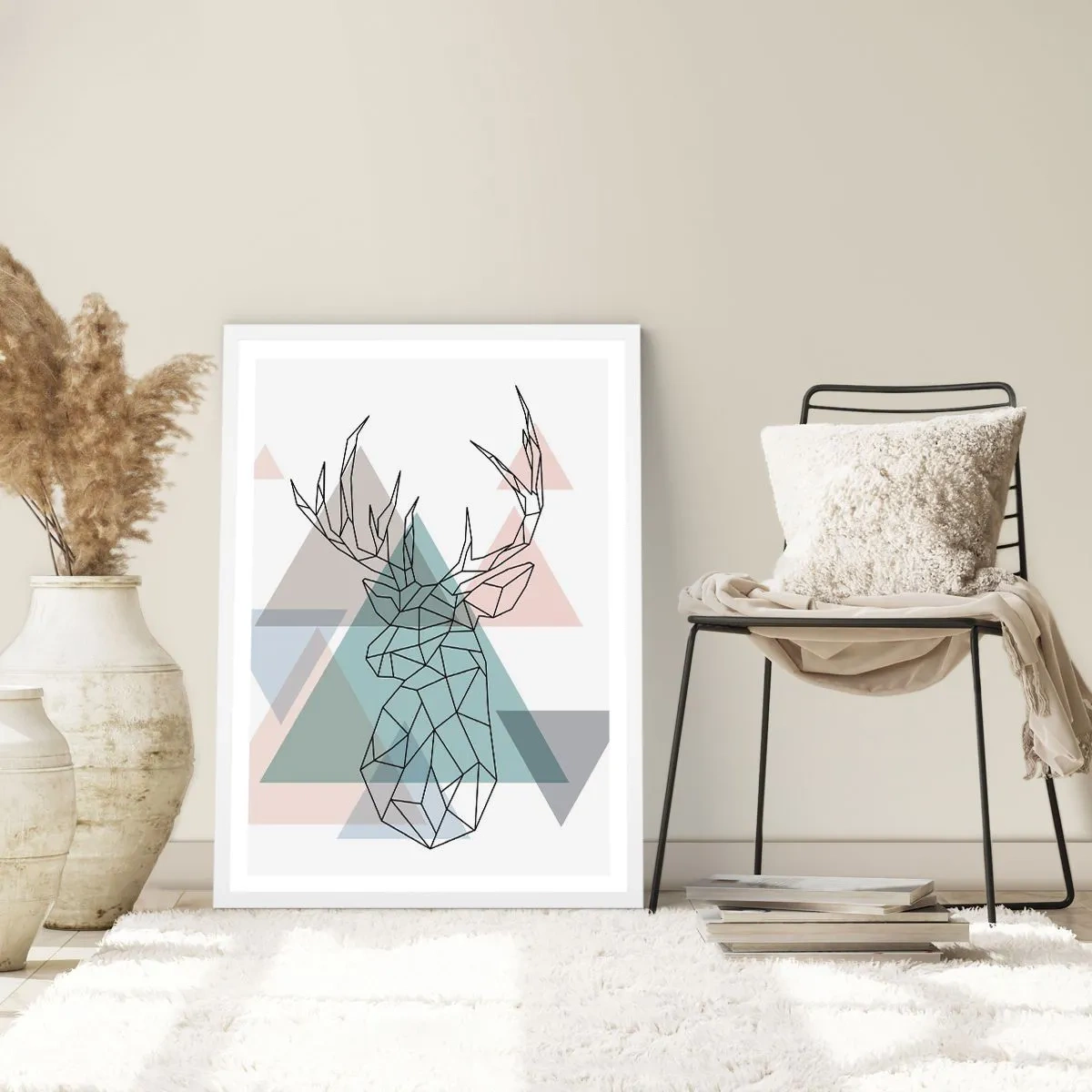 Poster in einem weißen Rahmen - In einem geometrischen Wald - 30x40 cm