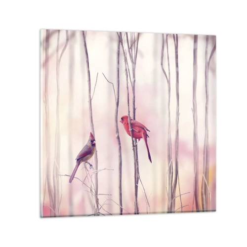 Glasbild - Bild auf glas - Geschichte vom rosa Wald - 40x40 cm