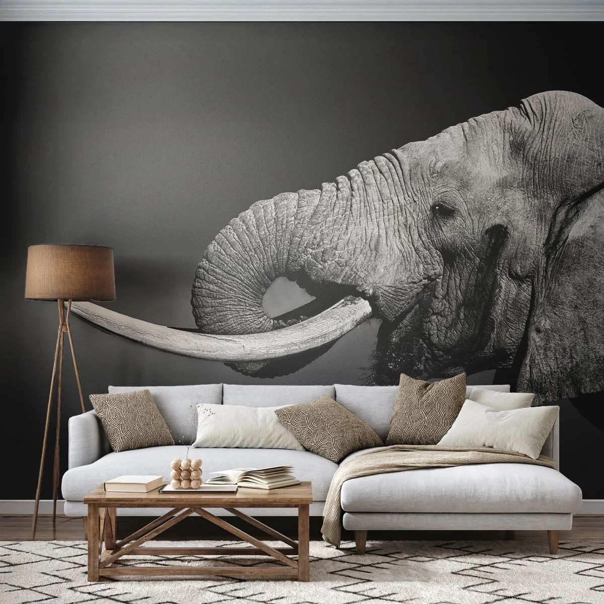 Fototapete Premium Canvas - Ja, gut jetzt - Tiere, Elefant, Afrika - 250x175 cm