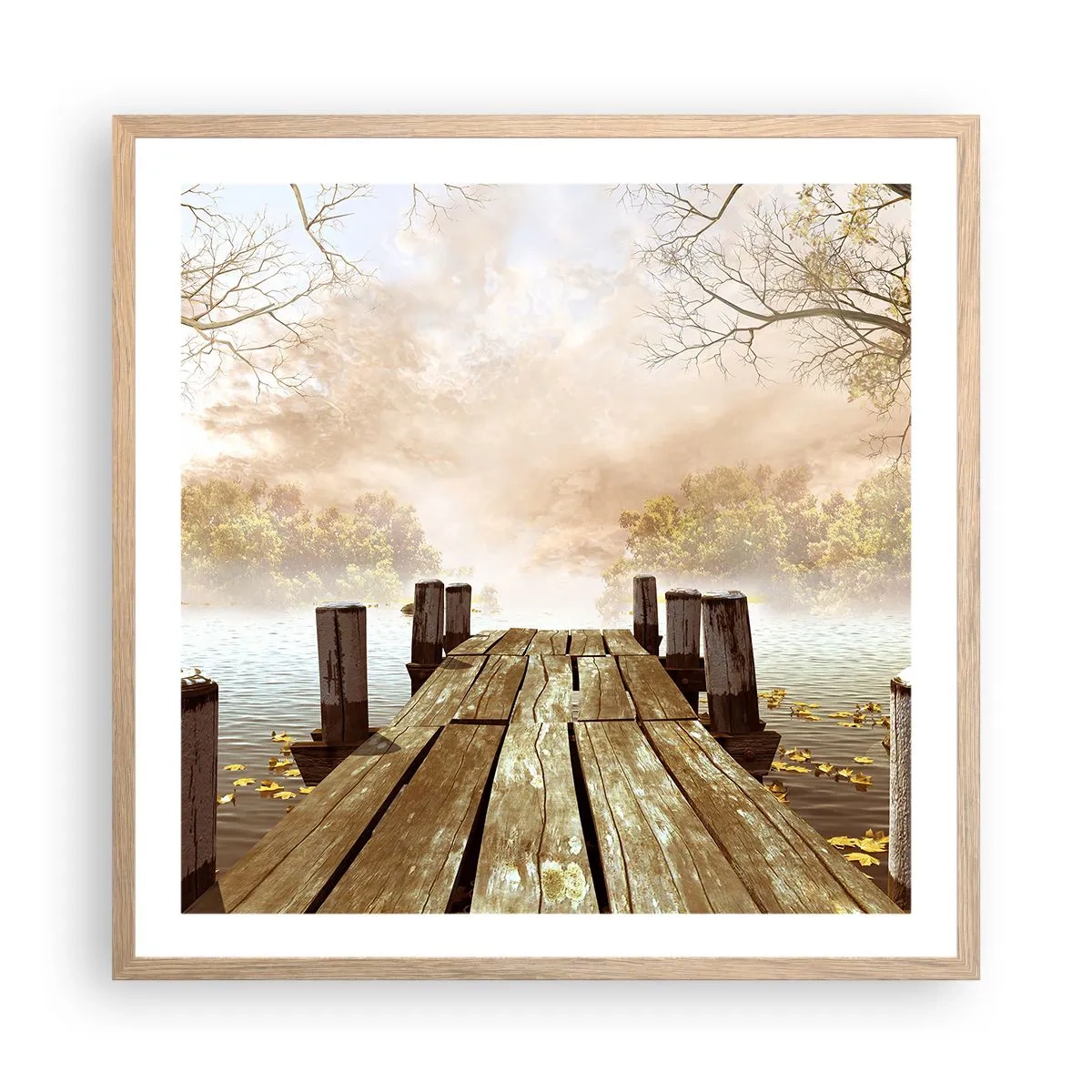 Poster in einem Rahmen aus heller Eiche - Die milde Traurigkeit des Herbstes - 60x60 cm