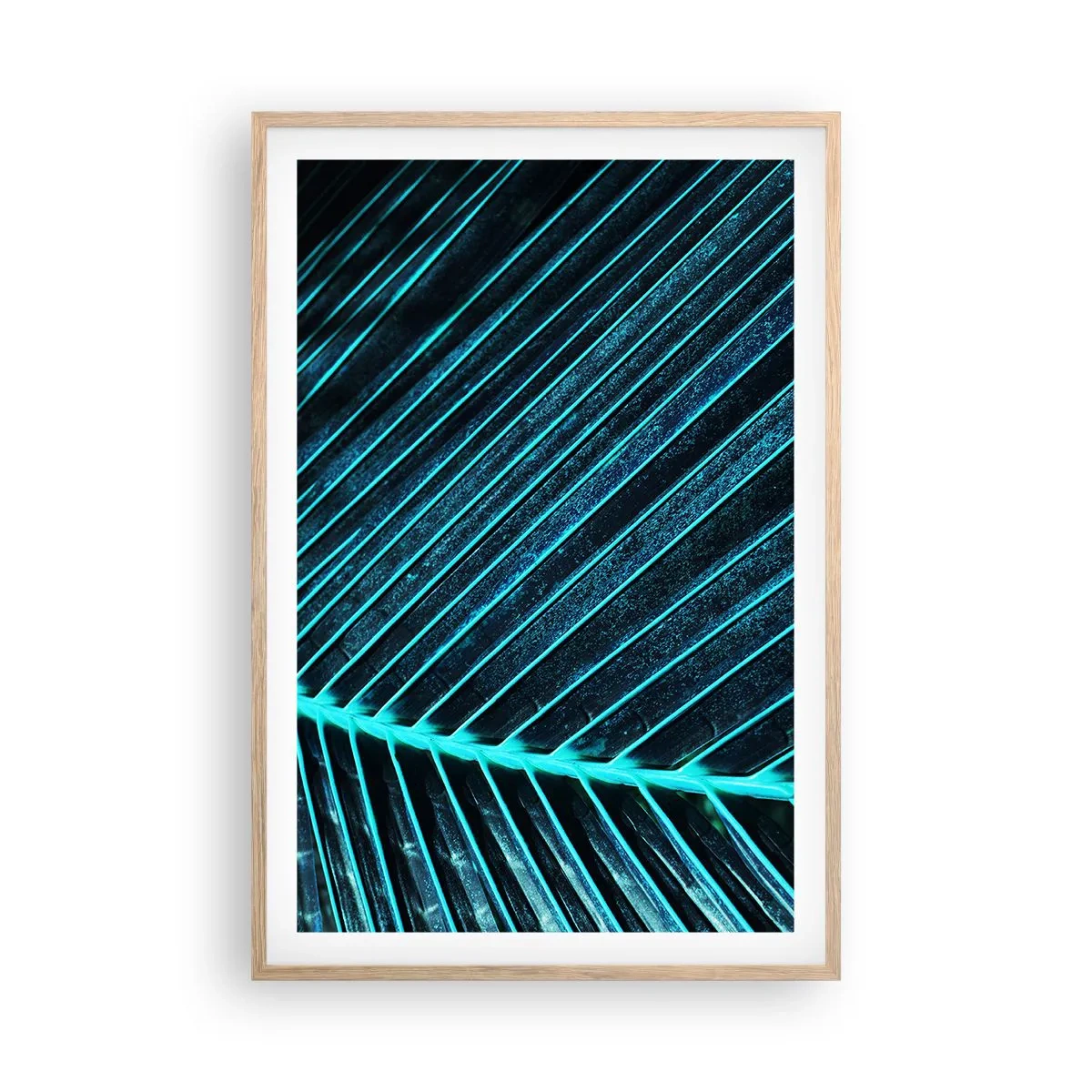 Poster in einem Rahmen aus heller Eiche - Grüne Textur - 61x91 cm